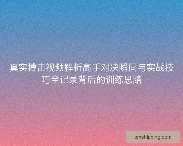 真实搏击视频解析高手对决瞬间与实战技巧全记录背后的训练思路