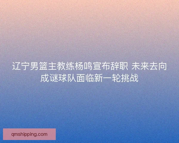 辽宁男篮主教练杨鸣宣布辞职 未来去向成谜球队面临新一轮挑战